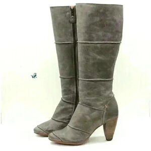 Hub Women’s Brown Distressed Leather Heeled Tall Boots Size EU 40